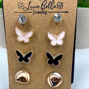 Butterfly Stud Earring Set